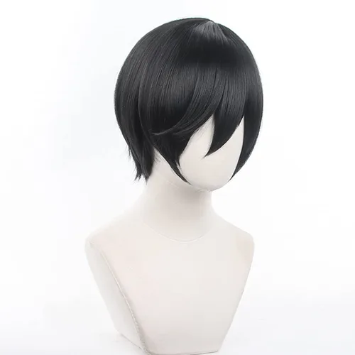 Vista 2 de XiongXiongLe ITOSHIRIN - Peluca de cosplay con bloqueo azul de anime, peluca corta de repuesto para niños, hombres, juegos de rol, fiesta diaria