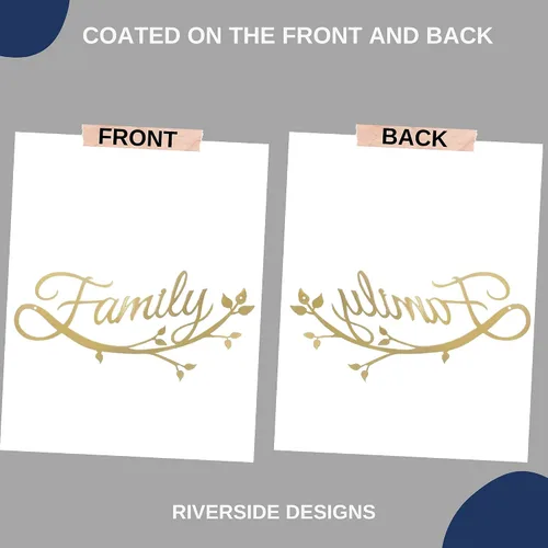Vista 4 de Riverside Designs Family Cursive Word - Letrero de metal con letras en cursiva para decoración de pared