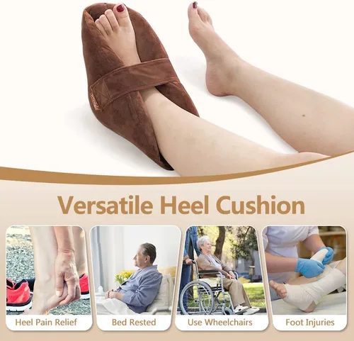 Vista 6 de Cojín protector de talón para úlceras de cama, protector de pies, almohada de espuma de tobillo protectores de talón para úlceras por presión