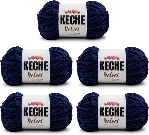 Vista 101 de Keche Hilo para ganchillo, hilo de terciopelo, chenilla suave, manta de bebé voluminosa amigurumi Yarn 3.53 oz (132 yardas) - Arona