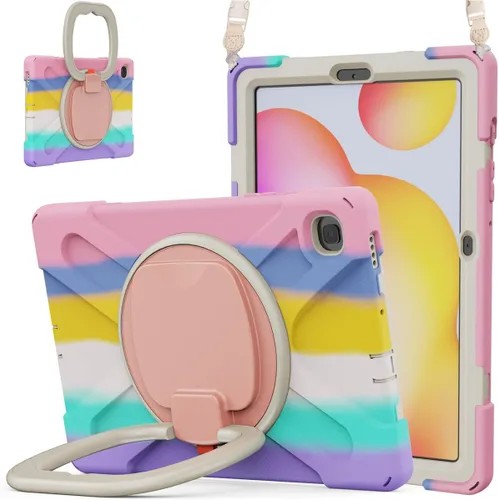 Vista 67 de 360 Rotation Case for Galaxy Tab ActivePro/Tab Active4 Pro/Active 5 Pro 10.1" Sturdy Cover Rotate Ring Stand Shoulder Carrying Strap Hand Strap