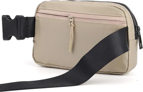 Vista 2 de ZPN Mini riñonera cruzada para mujer y hombre, Caqui