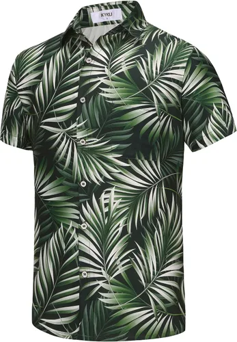 Vista 24 de KYKU Hawaiian Shirt for Men: Tropical Summer Beach Short Sleeve Button Down Shirt with Pocket