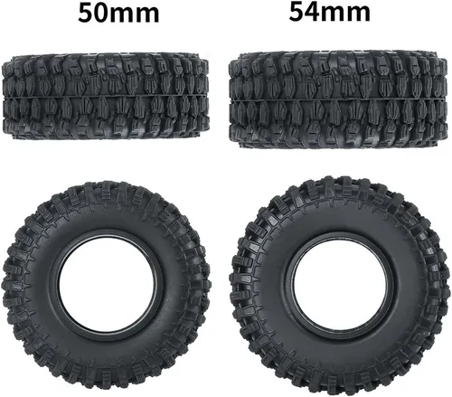 Vista 8 de RC-Hub - 4 neumáticos de goma de 1.0 pulgadas para 1/24 Axial SCX24 90081 AXI00001 AXI00002 RC Crawler Car (1.969 in)