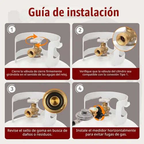 Vista 8 de SHINESTAR 3.5FT Propane Regulator with Hose and Gauge Regulador universal de parrilla de gas y pieza de repuesto de manguera para parrilla