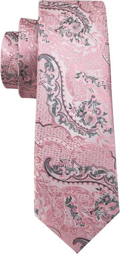 Vista 11 de Barry.Wang - Juego de corbata de seda para hombre, diseño de cachemira, pañuelo y gemelos de bolsillo