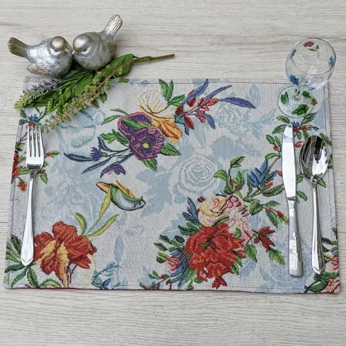 Vista 22 de DaDa Bedding - Juego de 4 manteles individuales de algodón y lino para mesa de comedor, 13 x 19 pulgadas