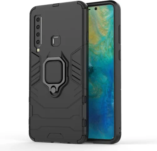 Vista 7 de Compatible con Samsung Galaxy A9 (2018), Galaxy A9 Star Pro, Galaxy A9s, funda de metal con agarre de anillo a prueba de golpes, parachoques duro