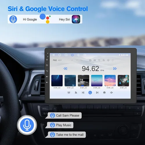 Vista 4 de Haudio - Estéreo de coche DIN único de 10.1 pulgadas con Apple CarPlay inalámbrico y Android Auto, pantalla táctil flotante Android 13, pantalla