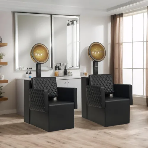 Vista 2 de OmySalon Sillas secadoras para salón, silla profesional de secador de pelo apta para secadora con capucha, asiento extra ancho, muebles