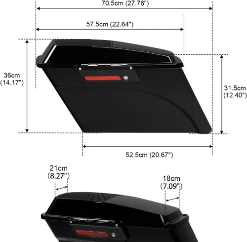Vista 3 de TCMT Alforjas duras de 6 x 9 pulgadas, tapa de altavoz, llave y forros, inserto de alfombra para Harley Touring Modelos CVO Road Glide Road King