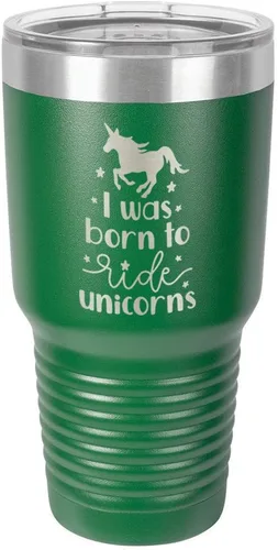 Vista 15 de I Was BORN TO RIDE UNICORNS Grabado vaso de 325 ml, grabado con láser, taza de viaje de acero con recubrimiento en polvo, libre de BPA, con camello