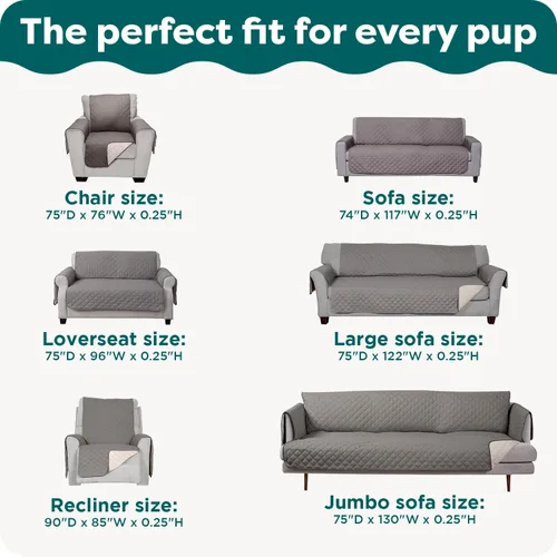 Vista 7 de Furhaven - Funda para muebles de sala de estar para perros y gatos, protector reversible de dos tonos, resistente al agua, lavable, color gris