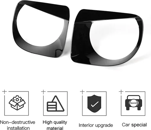 Vista 4 de CheroCar Cubierta para faro delantero, biseles de faros delanteros, anillo para Jeep Renegade 2019-2024, color negro