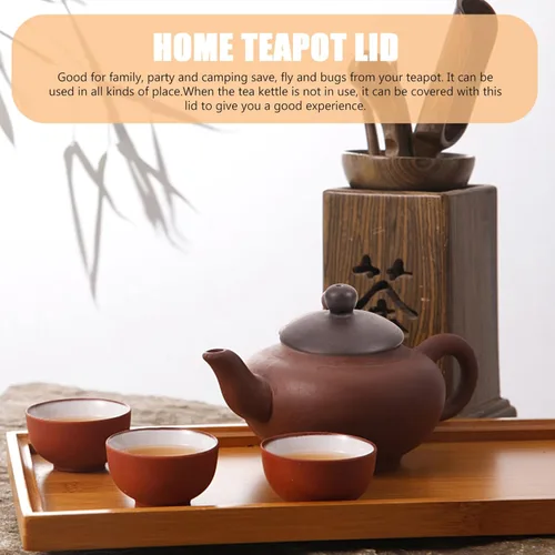 Vista 9 de Tapa de repuesto para tetera, tapa de repuesto para tetera, cubierta para tetera de arcilla morada, tetera china de kungfu con perilla para tetera