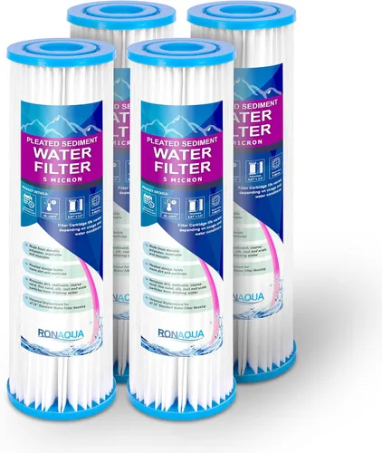 Vista 11 de Cartucho de filtro de agua plisado para sedimentos de 9.87 x 2.5 pulgadas, superficie amplificada, elimina arena, suciedad, óxido, vida útil