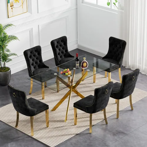 Vista 124 de Juego de mesa de comedor de cristal plateado moderno de 47 pulgadas para 2, juego de mesa de comedor de cocina redonda de 3 piezas con patas