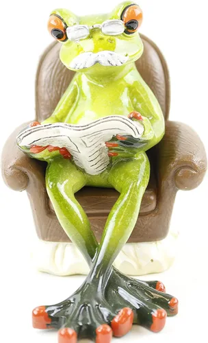 Vista 11 de Figuras divertidas de rana ~ Estatua de mesa Decoración del hogar (G16617)... (cochecito de papá)