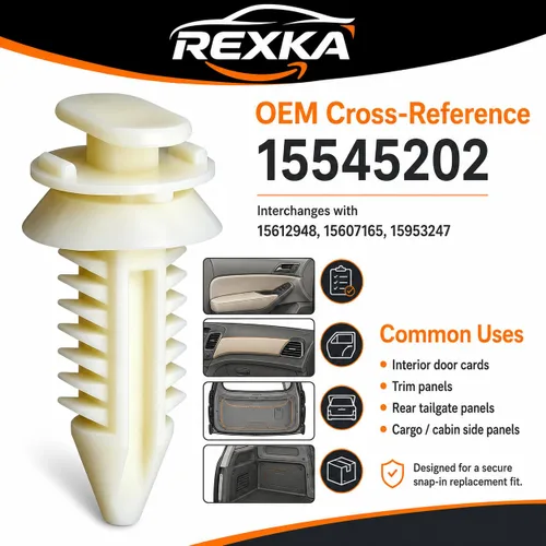 Vista 8 de Rexka 100 piezas de clips de panel de puerta 15545202 compatibles con GM Chevrolet GMC Trucks Chevy Pickup SUV