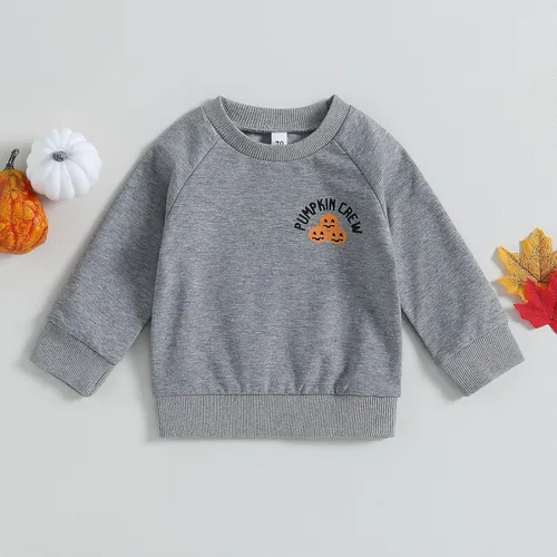Vista 2 de Karwuiio Sudadera de manga larga con cuello redondo para bebé, niño, niña, Halloween, sudadera de manga larga, ropa de otoño