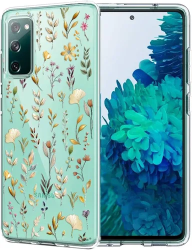 Vista 10 de Unov Funda para Galaxy S20 FE, transparente con diseño, ajuste delgado, buen agarre, funda de teléfono en relieve, cubierta protectora a prueba