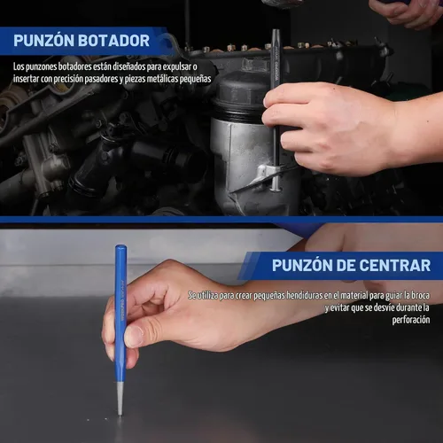 Vista 5 de WORKPRO Juego de 30 piezas de punzón y cincel de alta resistencia con bolsa