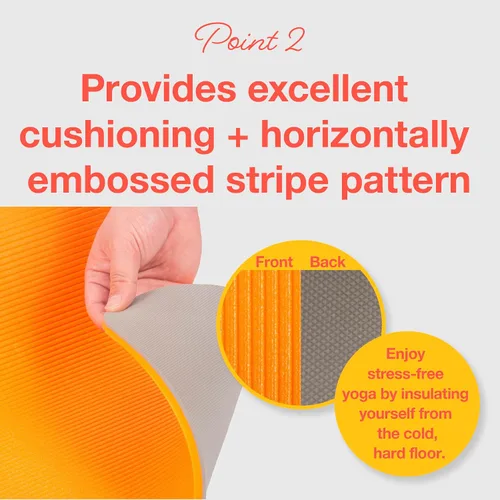 Vista 3 de Primasole Esterilla de yoga ecológica de 1/2 pulgada antideslizante para yoga, pilates, fitness en casa y gimnasio, 4 colores con funda
