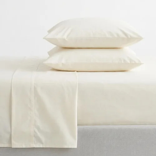 Vista 51 de Martha Stewart - Juego de sábanas tamaño individual con sábana bajera y funda de almohada, ropa de cama de percal de algodón con una sensación