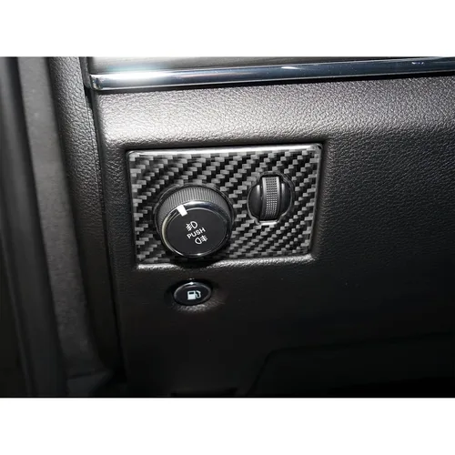 Vista 5 de SUNJIKA Compatible con interruptor de faros interiores de fibra de carbono para Jeep Grand Cherokee Accesorios 2014 2015 2016 2017 2018 2019 2020 1
