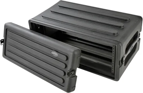 Vista 12 de SKB Estuche Roto Rack 4U Poco Profundo – Protector de equipo de polietileno duradero, apilable, impermeable con pestillos giratorios y patas de goma