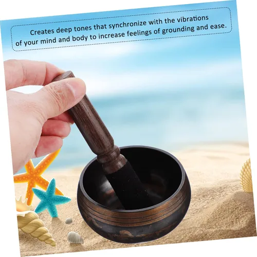 Vista 2 de SUPVOX 1 Unidades Buda Sound Bowl Budista Bowl Music Sound Bowl Alms Bowls Yoga Sets Crystal Sets Meditation Bowl Copper Singing Bowl Meditación