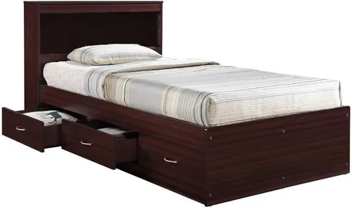 Vista 13 de Pemberly Row Cama de almacenamiento tamaño individual con cabecera de estantería, madera duradera, acabado blanco, 3 cajones, deslizadores