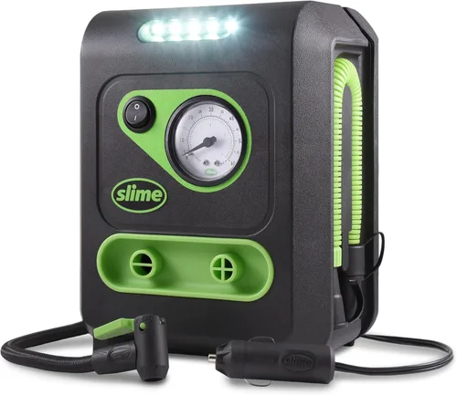 Vista 8 de Slime 40052 Inflador de neumáticos, enchufe portátil para automóvil y hogar, SUV, compresor de aire 4x4, apagado automático Inflate Right