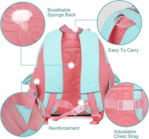 Vista 3 de Reqinqin Toddler Backpack for Girls 3D Animal Cartoon Owl School Travel Kids Backpack For Baby Girl Boy 1-5 Years Waterproof Mini Backpack for