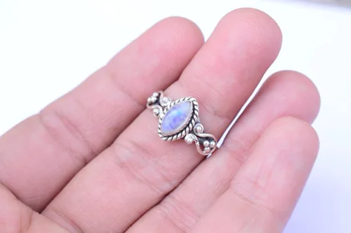 Vista 14 de Ring, 925 Sterling Silver Statement Ring For Women, Handmade Ring Gemstone Promise Ring for Birthday Christmas Gift For Her Ring Size US