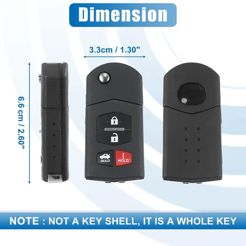 Vista 5 de X AUTOHAUX 2 unids 315MHz BGBX1T478SKE125-01 Reemplazo sin llave remoto de entrada remoto para Mazda 3 Seden 10-13 para Mazda 6 10-13 MX-5 Miata