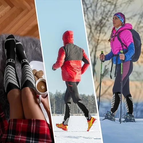 Vista 7 de wanchel Merino Wool Ski Socks - 2 Pairs Knee High Skiing Socks, Winter Warm Snowboard Thermal Socks