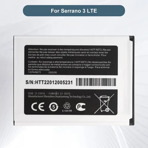 Vista 3 de Batería de repuesto H2021A95J compatible con Hot Pepper Serrano 3 LTE Smart Phone, Hot Pepper Serrano 3 LTE Smart Phone, con herramientas