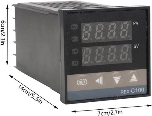 Vista 4 de PID Kit de controlador de temperatura, AC100-240V Digital PID REX-C100 controlador de temperatura 40A Relé de estado sólido K Termopar GD Kit