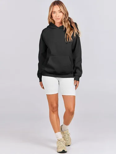 Vista 6 de ANRABESS - Sudaderas con capucha para mujer, sobre talla, de vellón de manga larga, modelo de 2024, para otoño
