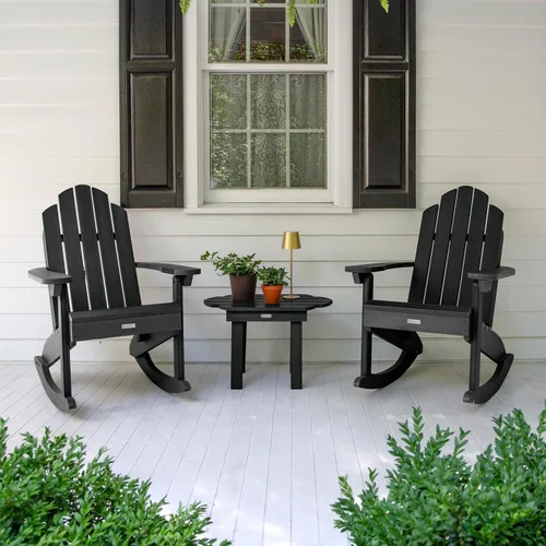 Vista 3 de Highwood Classic Westport 2 Adirondack - Mecedoras con mesa auxiliar, color negro