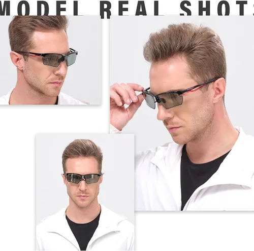 Vista 5 de Gafas de sol adaptativas accionadas por energía solar, lentes polarizadas fotocrómicas rápidas electrocrómicas 0.1s, gafas UV400 para los deportes