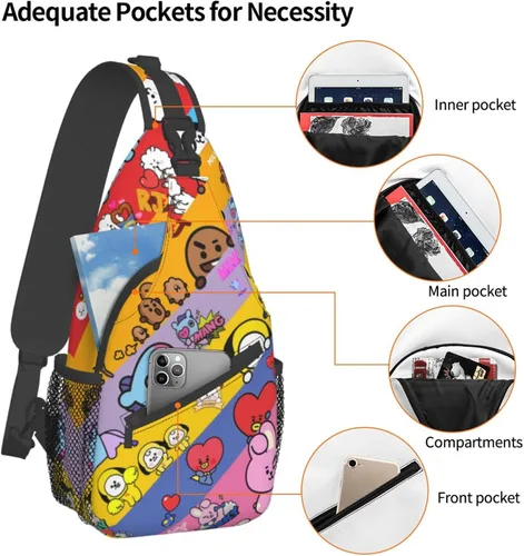 Vista 4 de SSNDFVY Bolso bandolera de gran capacidad para mujeres y hombres, bolso cruzado, bolso de hombro, bolsas de pecho para viajes, senderismo, gimnasio