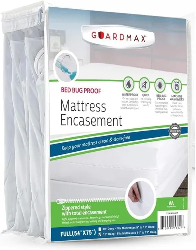 Vista 88 de Protector de colchón Guardmax con cremallera funda contra insectos para cama 100% impermeable suave, hipoalergénico y transpirable