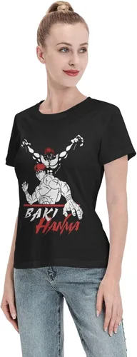 Vista 4 de Anime Baki The Grappler T Shirt Womens Summer Round Neck Shirts Casual Short Sleeves Tee Black