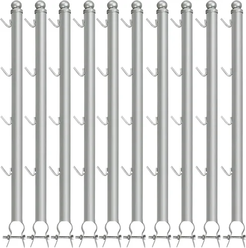 Vista 11 de Paquete de 10 extensiones de brazo de alambre de púas para valla de eslabones de cadena, brazo extendido de alambre de púas de 25 pulgadas para riel