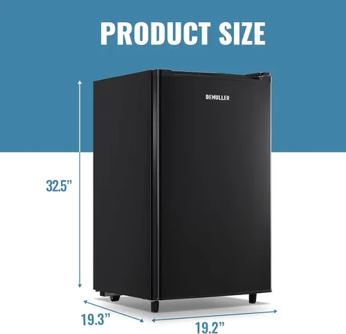 Vista 5 de Congelador de 3.2 pies cúbicos de una puerta independiente con termostato ajustable para cocina, apartamento, sótano, dormitorio, color negro