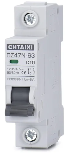 Vista 13 de Interruptor de Circuito en Miniatura AC, Interruptor de Circuito de 6 Amperios 120V/240V de 1 Polo Montaje en Riel DIN, Interruptor de Desconexión