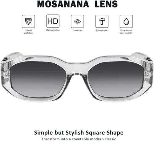 Vista 2 de mosanana Gafas de sol rectangulares de moda para mujeres y hombres Model-TRACER