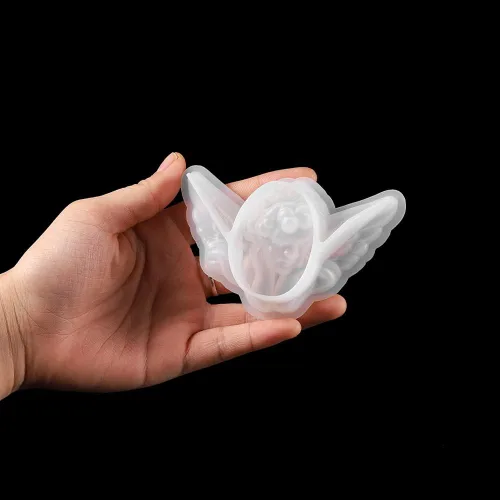 Vista 3 de 1 molde de silicona UV ángel sirena hecha a mano llavero pendiente DIY decoración artesanía resina epoxi molde para joyería herramienta (ángel)